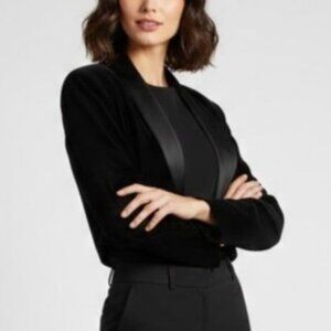 Vintage Scott McClintock Size S Black Velvet Cropped Blazer Bolero Jacket
